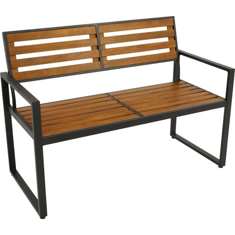 RAGUSA: Gartenbank 2-sitzer 123cm, Stahl anthrazit + Akazie geölt, FSC-zertifiziert