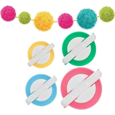 Machine à pompons, 4 tailles pour tricot, aiguille à tricoter, loisirs créatifs, bricolage, ensemble d'outils de décoration (4) (1/5)
