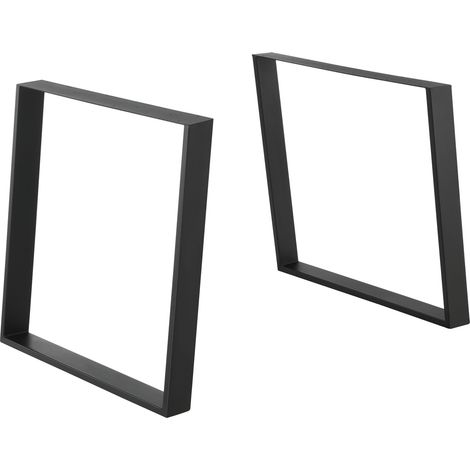 2er-Set Tischgestell 75x72 cm Stahl Schwarz Matt en.casa