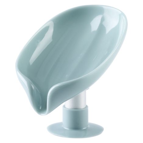 Set aus 2 mintgrünen, wandmontierten Seifenschalen mit Saugnapf und integriertem Abflusssystem für Badezimmer oder Toilette. (1/5)