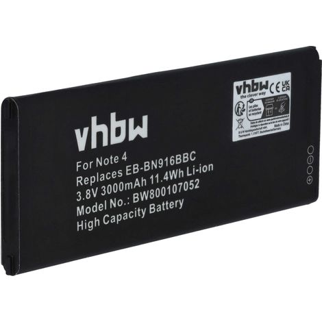 vhbw Akku kompatibel mit Samsung Galaxy SM-N910F, SM-N9109W, SM-N910G, SM-N9108, SM-N9108V Handy Smartphone Telefon (3000 mAh, 3,8 V, Li-Ion) (1/5)