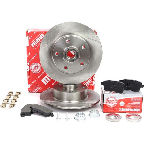 Pastillas y discos de freno con rodamiento traseros para Renault Megane CC/III y Scenic III.