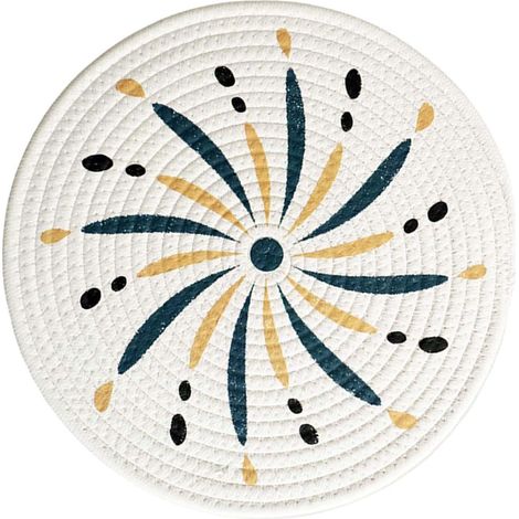 Set de table rond tissé, set de table tressé, coussin isolant thermique, protection de table, set de table tissé en coton pour table