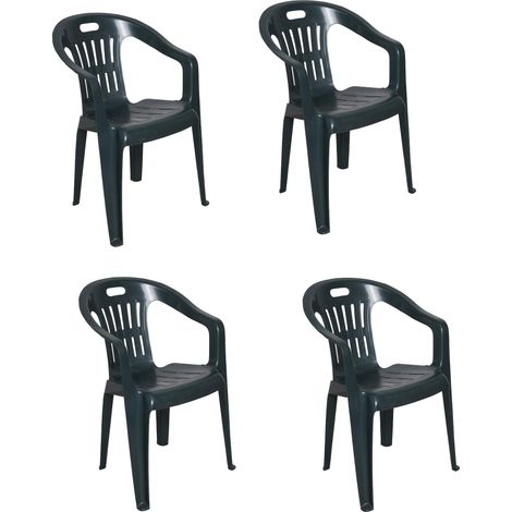 Chaise d'extérieur, Sièges de jardin, Chaise pour table à manger, Fauteuil d'extérieur, 56x57h80 cm, Vert (1/5)