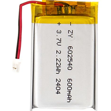 602540 polymer lithium battery, 600mAh capacity, suitable for wireless mice and Bluetooth devices, 3.7V rechargeable lithium battery. (1/5)