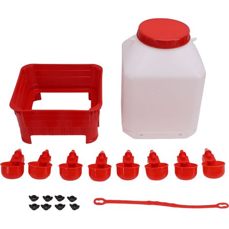Abreuvoir à poussins 10L, grande capacité, mangeoire à poulet, fontaine d'eau en plastique pour volaille et canards (1/5)