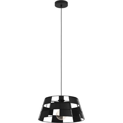 Lampe suspendue pontefract en acier noir E27 1x40w h: 110cm Ø42 cm dimmable (1/3)