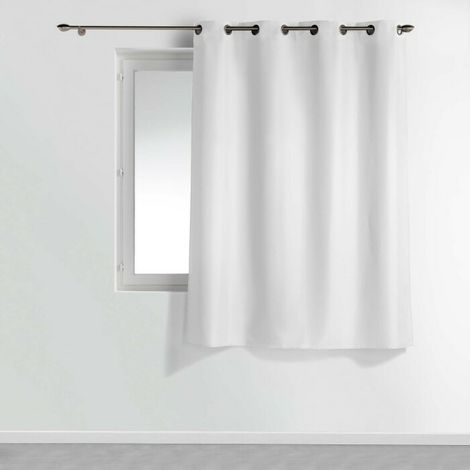 Douceur D'Intérieur – Rideau à œillets 140 x 180 cm – polyester 100% fluide – finition œillets métalliques – blanc lumineux pour fenêtres petites hauteurs (1/4)