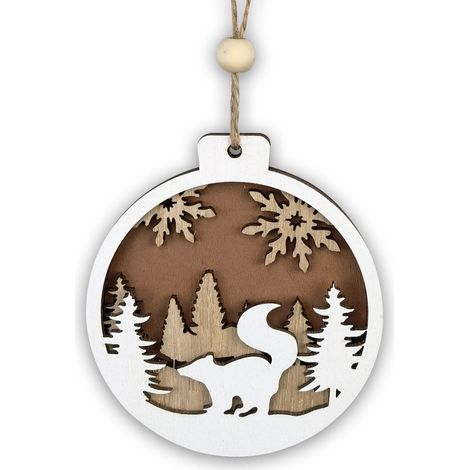Guirlande De Noël En Bois - Décoration Arbre De Noël En Forme De Renne - Pour Intérieur Extérieur - 1 Pièce
