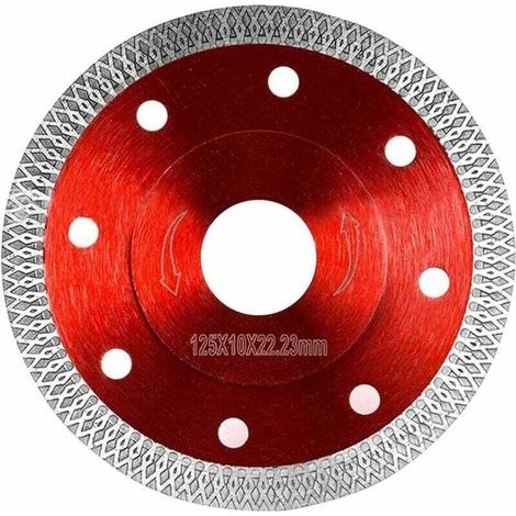 Disque de coupe diamanté pour carrelage, 125 mm, pour coupe fine à sec, disque de coupe diamanté, lame de scie circulaire pour carrelage, granit, céramique, marbre, carrelage, calcaire, bois (125 mm), (1/4)