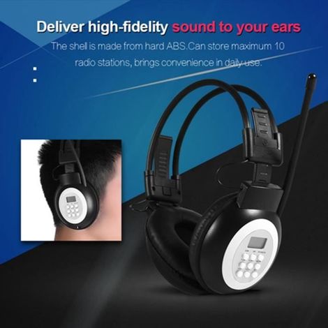 Casque HiFi - ESTINK - Modèle pliable - Réduction de bruit - Radio FM - Écran LCD (1/4)