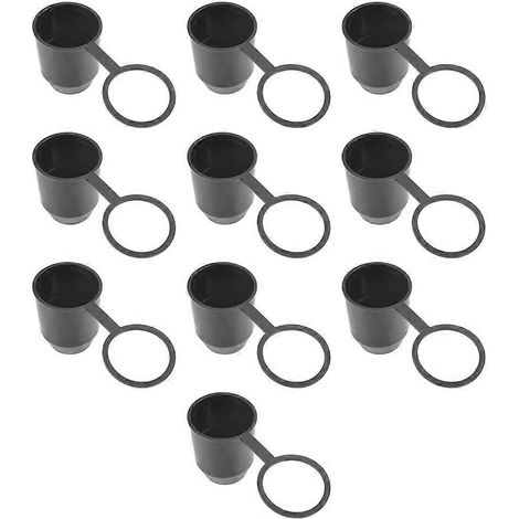 Packung mit 10 schwarzen Schutzkappen für Anhängerkupplungen (Drucktyp) für Pkw, Anhänger oder Wohnmobile (EIG88). (1/5)