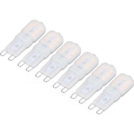 Lot de 6 ampoules LED G9 dimmables 3W, éclairage à 360°, économie d'énergie (1/3)