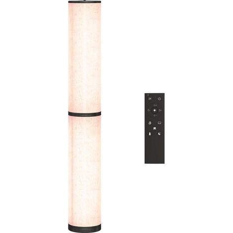 Lampadaire moderne pour salon, beige, avec température de couleur réglable, télécommande magnétique et minuterie. (1/5)