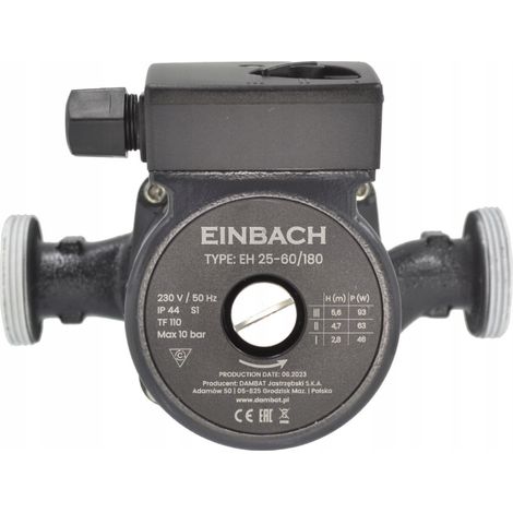 Pompe de circulation EINBACH EH 25-60/180 230V (1/3)