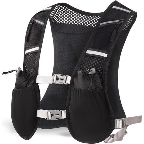 Chaleco de hidratación unisex para correr, multifuncional, ajustable y con elementos reflectantes. (1/5)