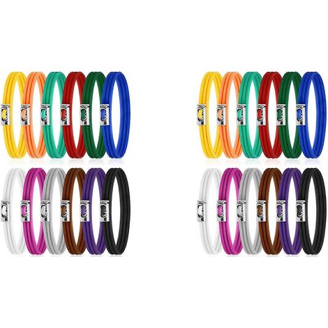 Lot de 24 poubelle caoutchouc Bands réglable Colorful Garbage Can Bands Cord Fits 8 33 Gallon Multifunction Garbage sac (1/5)