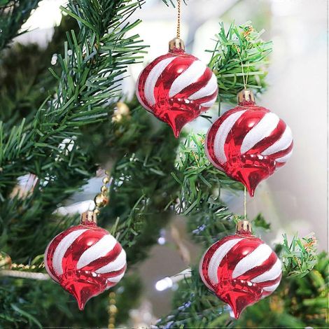 AURA Weihnachtsbaumschmuck, Hängende Weihnachtsdekoration, Hängende Weihnachtsdekorationen, Originelle Ornamente, (Spitze Basiskugel) (1/5)
