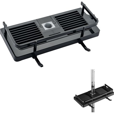 Étagère de Douche sans Percage Tablette de Douche pour Poteau avec Support de Pommeau,Étagère de Rangement de Salle de Bain pour Shampooing Savon (1/5)
