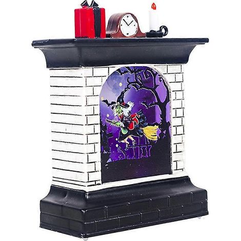 Design de cheminée ornement lumineux Led chat sorcière citrouille d'Halloween décor de fenêtre (1/5)