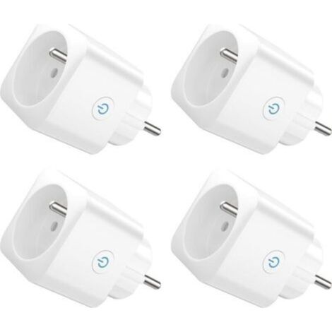 Prise intelligente Wi-Fi 2,4 GHz – Prise programmable compatible Alexa et Google Assistant, application Smart Life, suivi de la consommation électrique, commande de ventilateurs et climatiseurs, 16 A