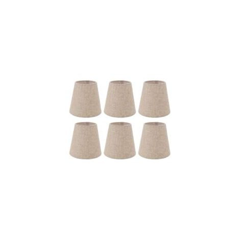 Lot de 6 abat-jours en lin pour ampoules E14 Diamètre 14cm Hauteur 13cm Installation facile sur lampes et lustres (1/5)