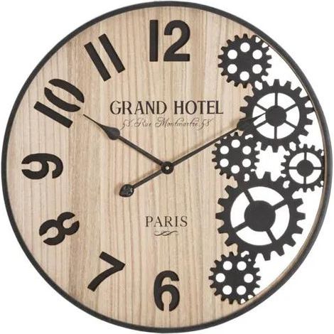 Horloge murale Mauro Ferretti engrenage naturel 60 cm