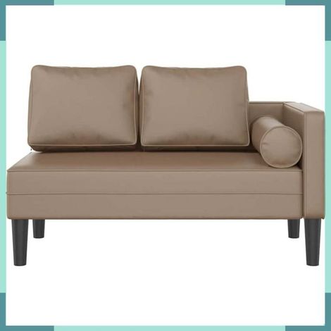 4007569 Chaise longue avec coussins cappuccino similicuir (1/5)