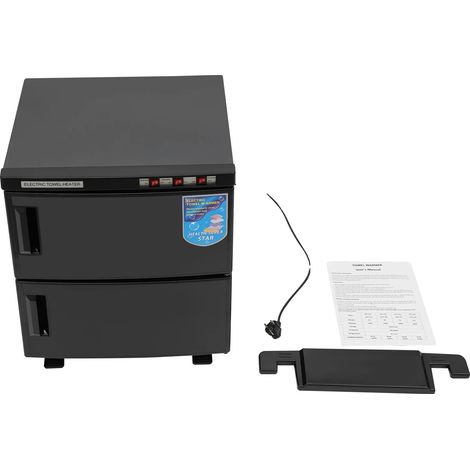 Chauffe-serviettes, capacité de 50L, construction en acier inoxydable, noir (1/2)