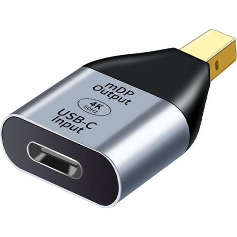 Convertisseur USB C vers Mini Displayport USB 3.1 Type C femelle vers Mini Displayport Évier HDTV Adaptateur 4K 60Hz 1080P pour tablette, téléphone et ordinateur portable