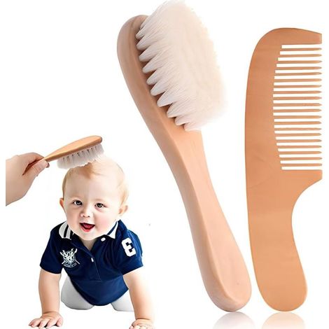 Haarbürsten- und Kamm-Set aus Naturmaterial, entfilzende Badbürste, Kopfhautmassage, für Frau und Kind (1/5)