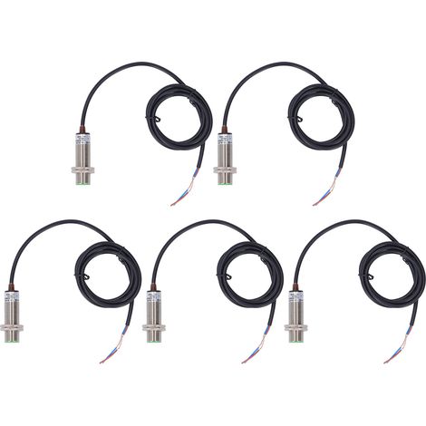 Packung mit 5 induktiven Detektoren, 150 Hz, 2-Draht, Schließer, Schutzart IP65, Näherungssensoren, AC/DC 0–250 V (1/5)