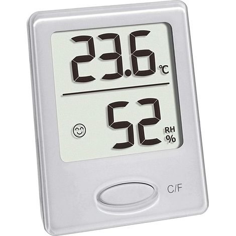 Hygromètre thermique numérique, humidité domestique, humidimètre anti - moisissure, climat intérieur sain avec smiley, zone de confort, blanc (1/5)