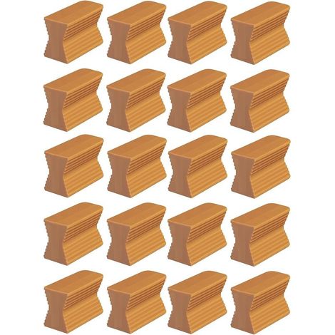 20x Tasselli universali di montaggio per mobili, zoccoli, battiscopa, telai di porte e finestre in plastica marrone. Giunto a coda di rondine, pratico, lunghezza 15,8 mm. (1/4)