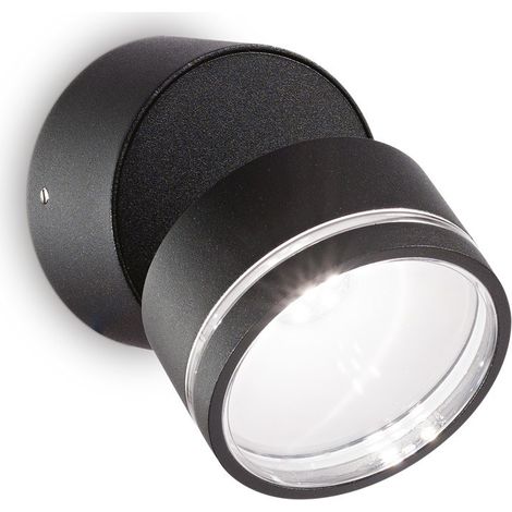 Ideal Lux OMEGA Foco Monocilíndrico Redondo Negro IP54 4000K