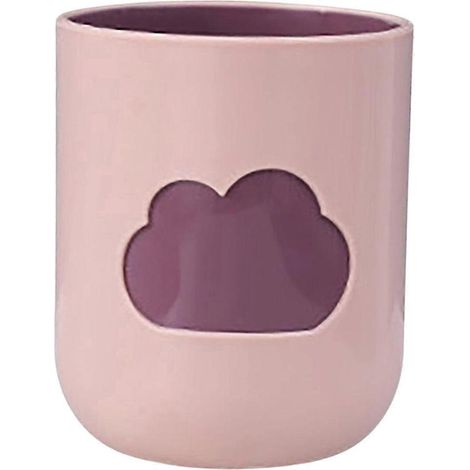 Gobelet de salle de bain rond, simple et robuste, antidérapant, grande capacité, à motifs, résistant, pour pinceaux de maquillage et bain de bouche.-pink (1/5)