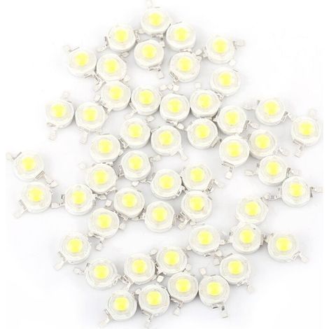 1-W-SMD-LED-Lampe, 50 Stück, LED-Chip für Wohnraumstrahler, hohe Leistung, kaltweiß (1/5)