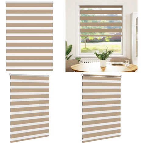 vidaXL Zebrarollo Sandbraun 110x100 cm Stoffbreite 105,9 cm Polyester (1/5)