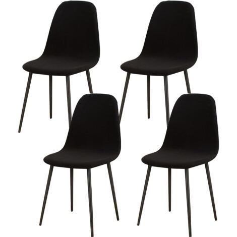 Housses de chaise modernes du milieu du siècle pour chaises de salle à manger, lot de 4 housses de chaise extensibles, pour cuisine, bureau et salon (1/4)