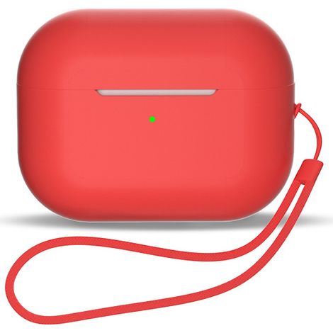 Silikonhülle für AirPods 3 Kopfhörer + Handschlaufe, rot