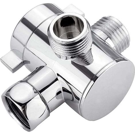 Valvola deviatrice per doccia a 3 vie G1/2 pollice, deviatore d'acqua multifunzionale, adattatore per doccia, accessori per soffione doccia, ricambi per il bagno -Crezuo