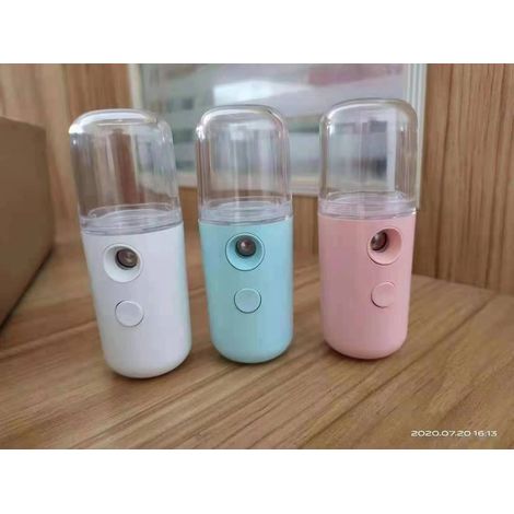 Wiederaufladbares USB-Befeuchtungsgerät, Sprühnebel-Befeuchtungsgerät, handliches Gesichtspflegegerät, Luftbefeuchter mit Sprühfunktion – Himmelblau (1/3)