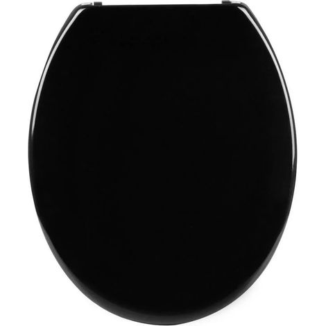 Abattant de toilettes à fermeture amortie, en duroplast antibactérien, ovale, noir (1/5)