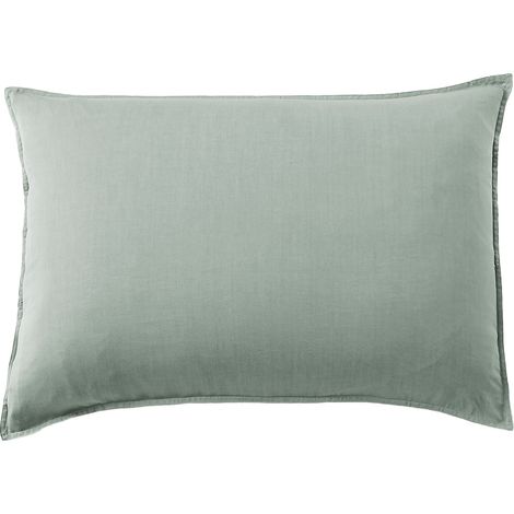 Taie d'Oreiller 50 x 70 cm en Lyocell Uni Lysandre Vert Lichen (1/4)