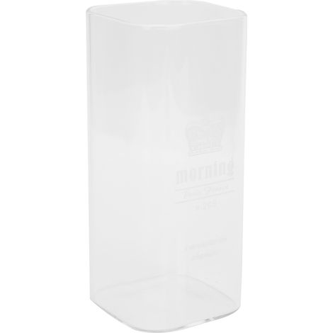 Tasse carrée en verre résistant à la chaleur de 400 ml, motif couronne, idéale pour l'eau, le lait et le petit-déjeuner. (1/5)