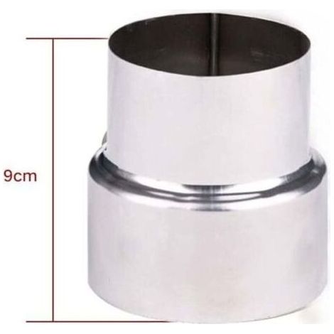 Réducteur de tuyau de fumée en acier inoxydable, adaptateur de cheminée, tuyau de poêle, réduction en acier inoxydable, tuyau de fumée, tuyau de poêle (90-80mm) (1/5)