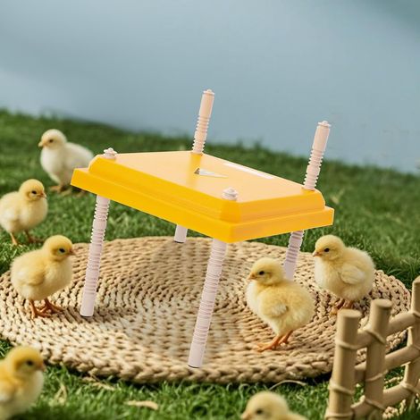 Chick Brooder Heating Plate 10x10 Inch Square Chick Incubator Heating Lamp with Adjustable Height & Angle, 15W Power Safe Insulated Warmer for Newborn Chicks (1/5)
