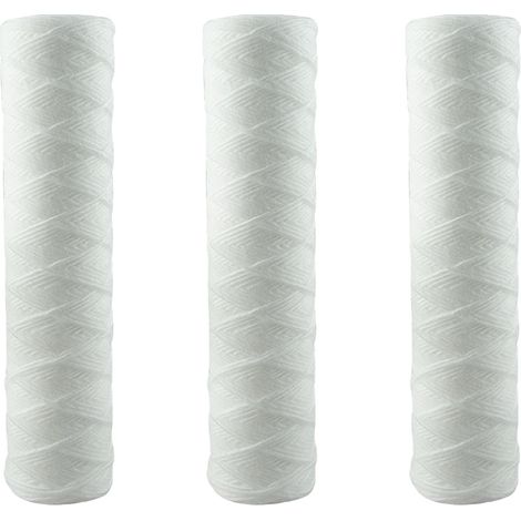 Cartouche Filtre À Eau - Filtration Spiralée En Polypropylène 25 Microns - Pour Systèmes D'osmose Inverse 10 Pouces - Lot De 3
