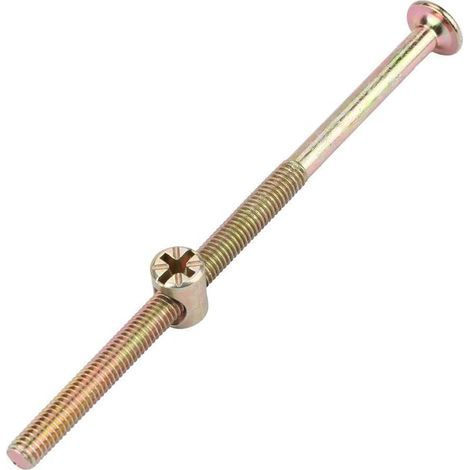 M6 x 80mm Vis à Bois, Lot de 10 écrous de meubles M6 plaqué zinc avec écrous cruciformes pour berceau, lit superposé et lit de bébé (M680mm) (1/4)