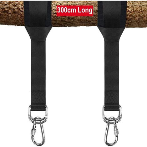 Kit Fixation Hamac - 300CM Charge Max 1000KG, Sangle Hamac avec 2 Crochets Mousquetons, Sangle Réglable pour la Protection d'arbre, Attache Fixation Balancoire (1/5)